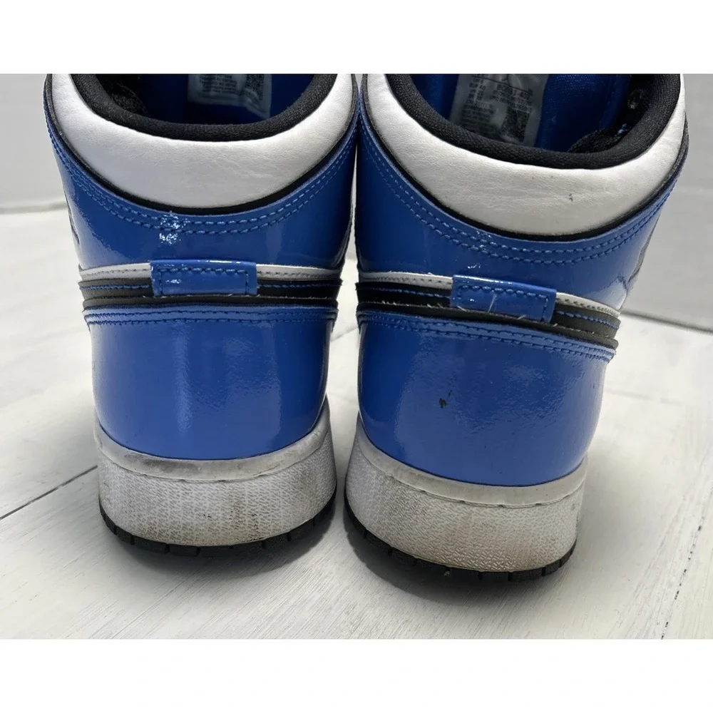 Nike Air Jordan 1 Mid SE Signal Blue 7 youth 8.5 womens white blue black 3076‎